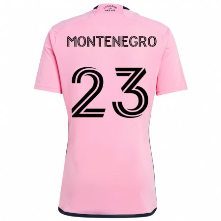 Kandiny Gyermek Ricardo Montenegro #23 Rózsaszín Hazai Jersey 2024/25 Mez Póló Ing