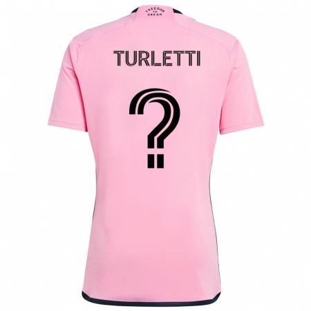 Kandiny Gyermek Mateo Turletti #0 Rózsaszín Hazai Jersey 2024/25 Mez Póló Ing