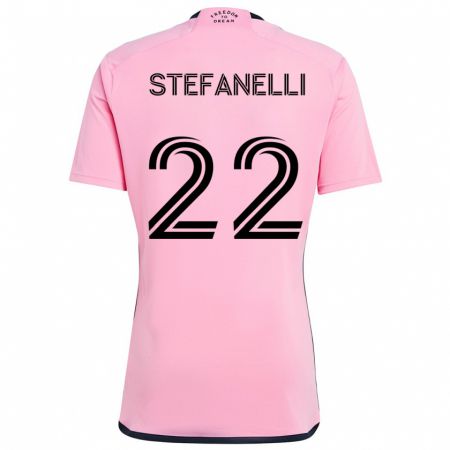 Kandiny Gyermek Nicolás Stefanelli #22 Rózsaszín Hazai Jersey 2024/25 Mez Póló Ing