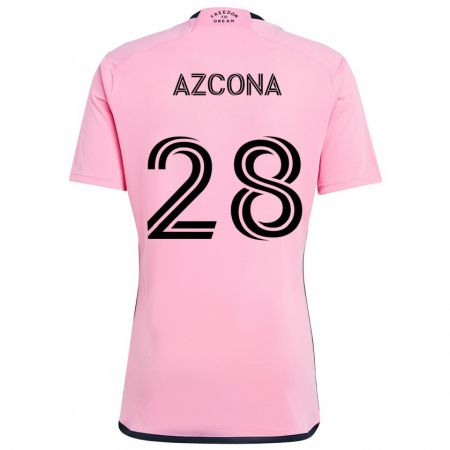 Kandiny Gyermek Edison Azcona #28 Rózsaszín Hazai Jersey 2024/25 Mez Póló Ing