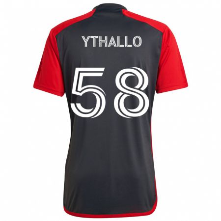 Kandiny Gyermek Ythallo #58 Szürke Vörös Hazai Jersey 2024/25 Mez Póló Ing