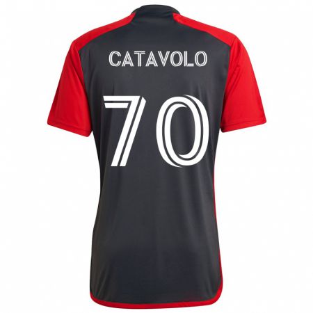 Kandiny Gyermek Matthew Catavolo #70 Szürke Vörös Hazai Jersey 2024/25 Mez Póló Ing