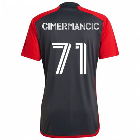 Kandiny Gyermek Markus Cimermancic #71 Szürke Vörös Hazai Jersey 2024/25 Mez Póló Ing