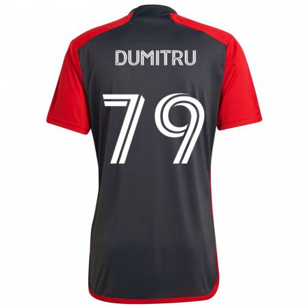 Kandiny Gyermek Andrei Dumitru #79 Szürke Vörös Hazai Jersey 2024/25 Mez Póló Ing