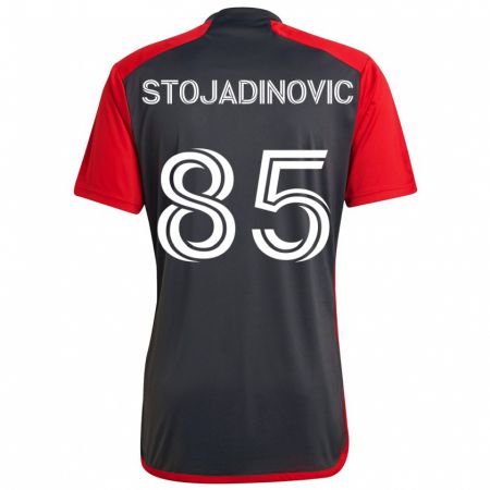 Kandiny Gyermek Marko Stojadinovic #85 Szürke Vörös Hazai Jersey 2024/25 Mez Póló Ing