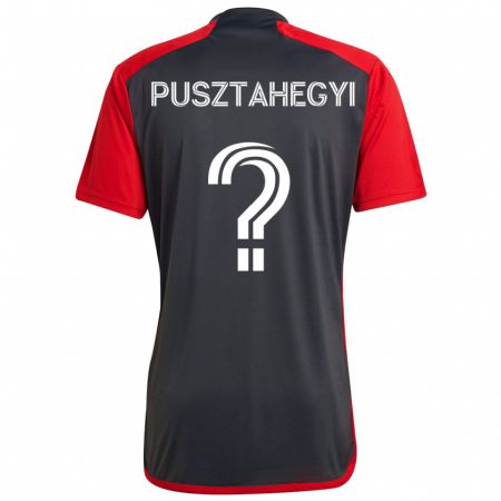 Kandiny Gyermek Tristan Pusztahegyi #0 Szürke Vörös Hazai Jersey 2024/25 Mez Póló Ing