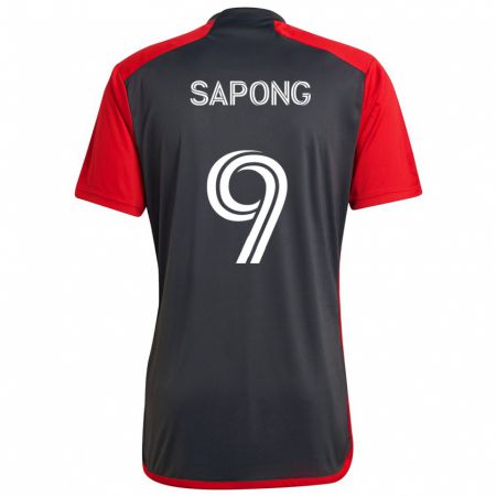 Kandiny Gyermek C.j. Sapong #9 Szürke Vörös Hazai Jersey 2024/25 Mez Póló Ing