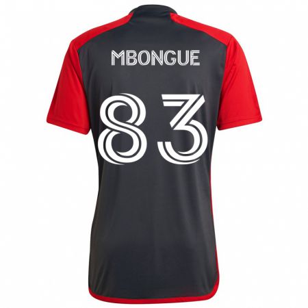 Kandiny Gyermek Hugo Mbongue #83 Szürke Vörös Hazai Jersey 2024/25 Mez Póló Ing