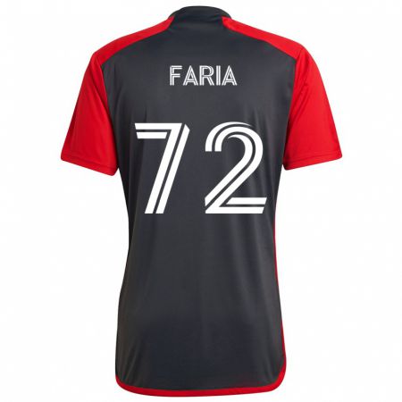 Kandiny Gyermek Jordan Faria #72 Szürke Vörös Hazai Jersey 2024/25 Mez Póló Ing