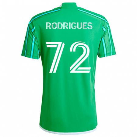 Kandiny Gyermek Braudílio Rodrigues #72 Zöld Fehér Hazai Jersey 2024/25 Mez Póló Ing