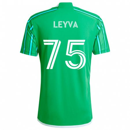 Kandiny Gyermek Danny Leyva #75 Zöld Fehér Hazai Jersey 2024/25 Mez Póló Ing