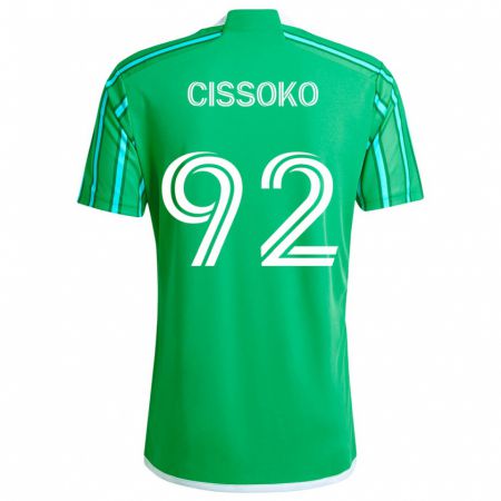 Kandiny Gyermek Abdoulaye Cissoko #92 Zöld Fehér Hazai Jersey 2024/25 Mez Póló Ing