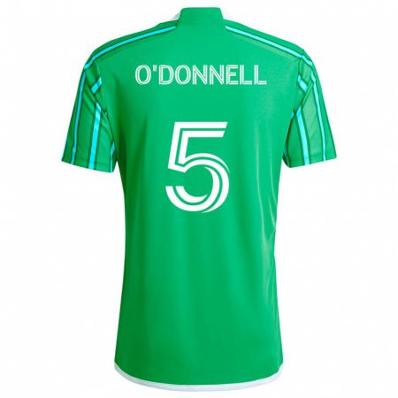 Kandiny Gyermek Kristina O'donnell #5 Zöld Fehér Hazai Jersey 2024/25 Mez Póló Ing