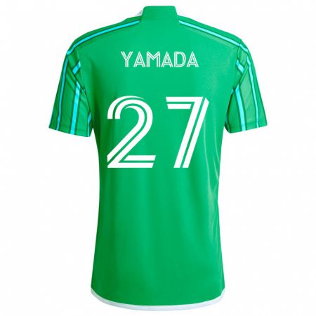 Kandiny Gyermek Hikari Yamada #27 Zöld Fehér Hazai Jersey 2024/25 Mez Póló Ing