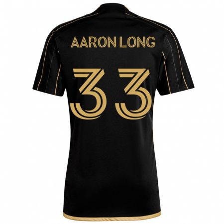 Kandiny Gyermek Aaron Long #33 Fekete Arany Hazai Jersey 2024/25 Mez Póló Ing