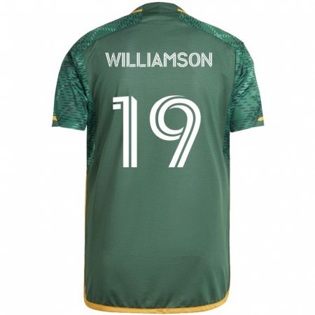 Kandiny Gyermek Eryk Williamson #19 Zöld Narancs Hazai Jersey 2024/25 Mez Póló Ing