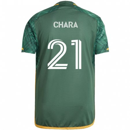 Kandiny Gyermek Diego Chará #21 Zöld Narancs Hazai Jersey 2024/25 Mez Póló Ing