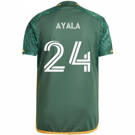 Kandiny Gyermek David Ayala #24 Zöld Narancs Hazai Jersey 2024/25 Mez Póló Ing