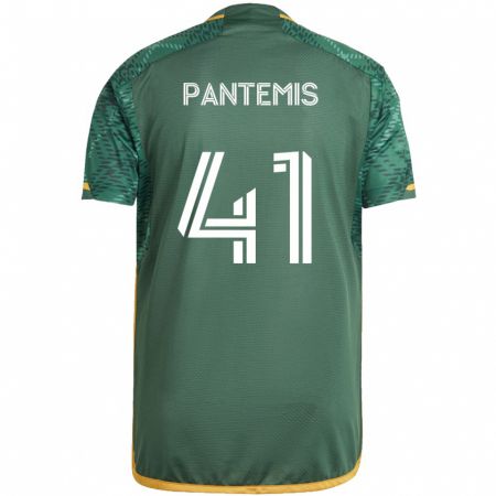 Kandiny Gyermek James Pantemis #41 Zöld Narancs Hazai Jersey 2024/25 Mez Póló Ing