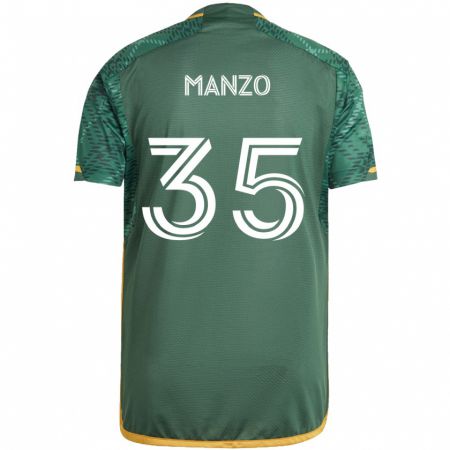 Kandiny Gyermek Alexis Manzo #35 Zöld Narancs Hazai Jersey 2024/25 Mez Póló Ing