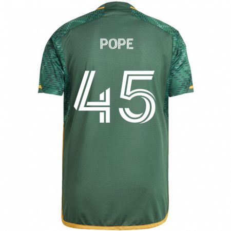 Kandiny Gyermek Blake Pope #45 Zöld Narancs Hazai Jersey 2024/25 Mez Póló Ing