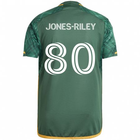 Kandiny Gyermek Jaden Jones-Riley #80 Zöld Narancs Hazai Jersey 2024/25 Mez Póló Ing