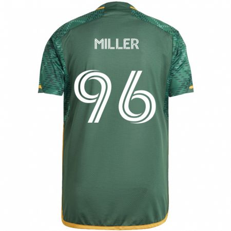 Kandiny Gyermek Carver Miller #96 Zöld Narancs Hazai Jersey 2024/25 Mez Póló Ing