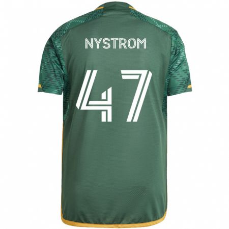 Kandiny Gyermek Maximo Nystrom #47 Zöld Narancs Hazai Jersey 2024/25 Mez Póló Ing