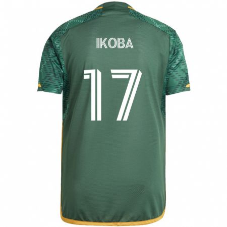 Kandiny Gyermek Tega Ikoba #17 Zöld Narancs Hazai Jersey 2024/25 Mez Póló Ing