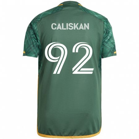 Kandiny Gyermek Noel Caliskan #92 Zöld Narancs Hazai Jersey 2024/25 Mez Póló Ing