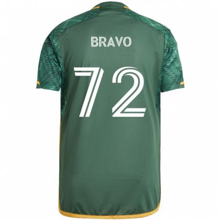 Kandiny Gyermek Julian Bravo #72 Zöld Narancs Hazai Jersey 2024/25 Mez Póló Ing