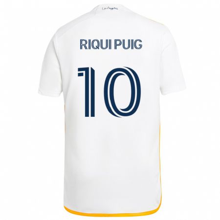 Kandiny Gyermek Riqui Puig #10 Fehér Sárga Hazai Jersey 2024/25 Mez Póló Ing