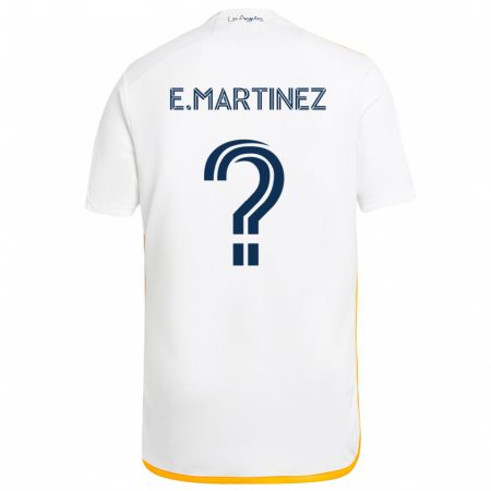 Kandiny Gyermek Enrique Martinez #0 Fehér Sárga Hazai Jersey 2024/25 Mez Póló Ing