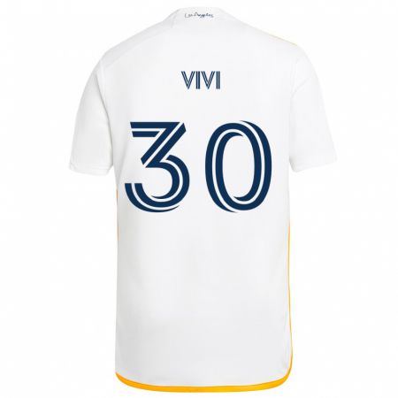 Kandiny Gyermek Gino Vivi #30 Fehér Sárga Hazai Jersey 2024/25 Mez Póló Ing