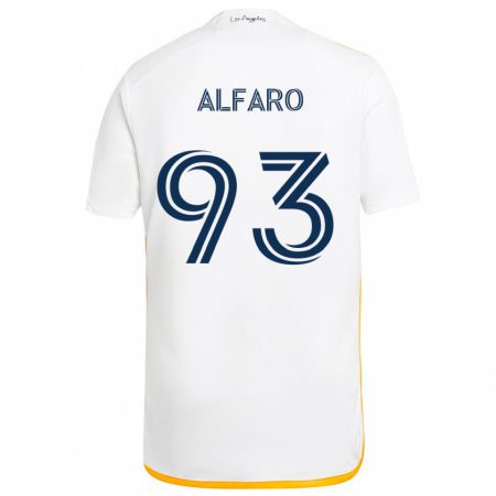 Kandiny Gyermek Tony Alfaro #93 Fehér Sárga Hazai Jersey 2024/25 Mez Póló Ing