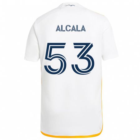 Kandiny Gyermek Álex Alcalá #53 Fehér Sárga Hazai Jersey 2024/25 Mez Póló Ing