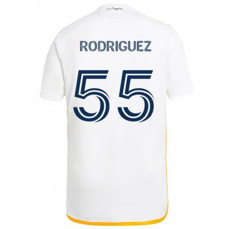 Kandiny Gyermek Diego Rodriguez #55 Fehér Sárga Hazai Jersey 2024/25 Mez Póló Ing