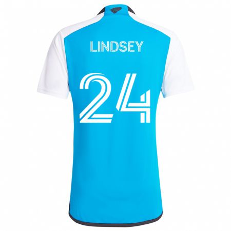 Kandiny Gyermek Jaylin Lindsey #24 Kék Fehér Hazai Jersey 2024/25 Mez Póló Ing