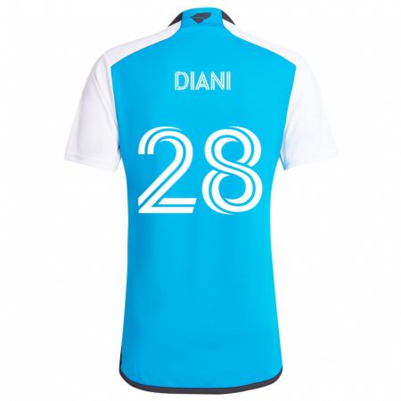 Kandiny Gyermek Djibril Diani #28 Kék Fehér Hazai Jersey 2024/25 Mez Póló Ing