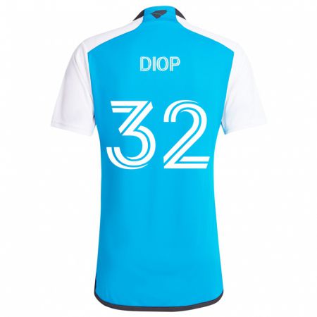 Kandiny Gyermek Hamady Diop #32 Kék Fehér Hazai Jersey 2024/25 Mez Póló Ing