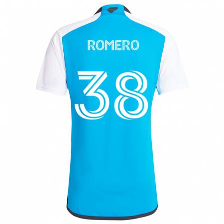 Kandiny Gyermek Brian Romero #38 Kék Fehér Hazai Jersey 2024/25 Mez Póló Ing