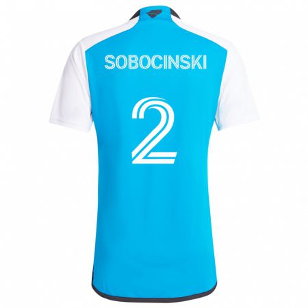 Kandiny Gyermek Jan Sobocinski #2 Kék Fehér Hazai Jersey 2024/25 Mez Póló Ing