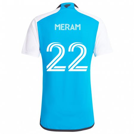 Kandiny Gyermek Justin Meram #22 Kék Fehér Hazai Jersey 2024/25 Mez Póló Ing