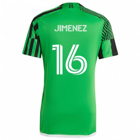 Kandiny Gyermek Héctor Jiménez #16 Zöld Fekete Hazai Jersey 2024/25 Mez Póló Ing