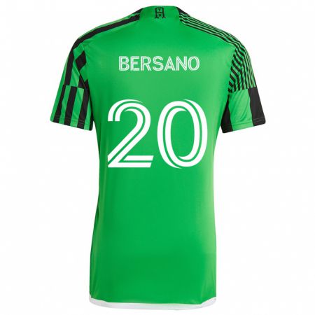 Kandiny Gyermek Matt Bersano #20 Zöld Fekete Hazai Jersey 2024/25 Mez Póló Ing