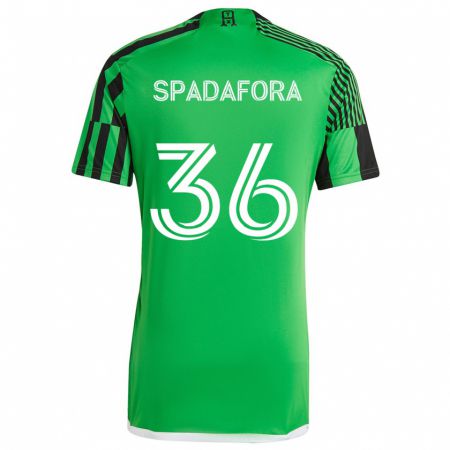 Kandiny Gyermek Luke Spadafora #36 Zöld Fekete Hazai Jersey 2024/25 Mez Póló Ing