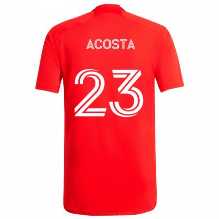 Kandiny Gyermek Kellyn Acosta #23 Piros Fehér Hazai Jersey 2024/25 Mez Póló Ing