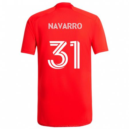 Kandiny Gyermek Federico Navarro #31 Piros Fehér Hazai Jersey 2024/25 Mez Póló Ing