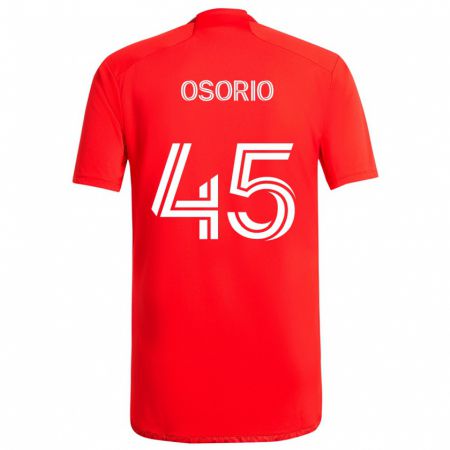 Kandiny Gyermek Harold Osorio #45 Piros Fehér Hazai Jersey 2024/25 Mez Póló Ing