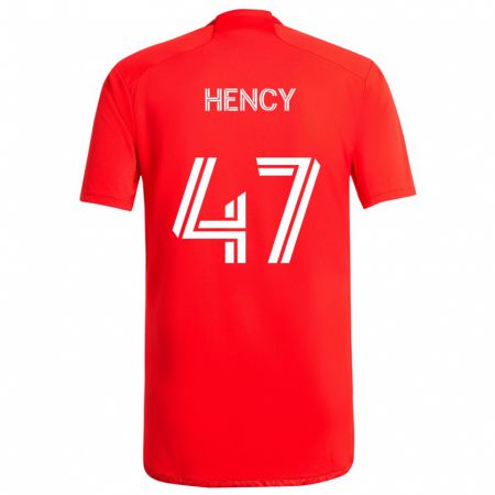 Kandiny Gyermek Billy Hency #47 Piros Fehér Hazai Jersey 2024/25 Mez Póló Ing